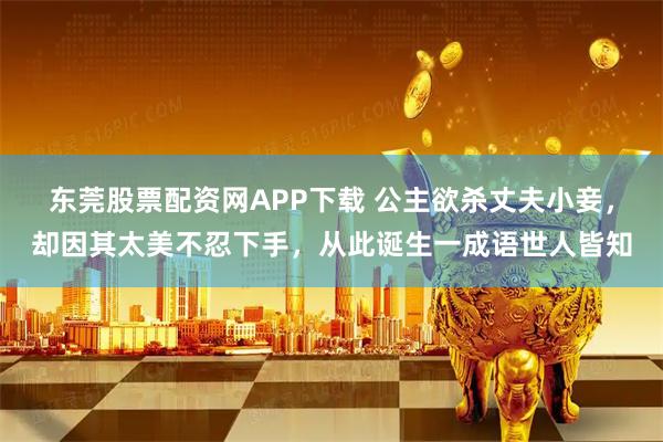 东莞股票配资网APP下载 公主欲杀丈夫小妾，却因其太美不忍下手，从此诞生一成语世人皆知