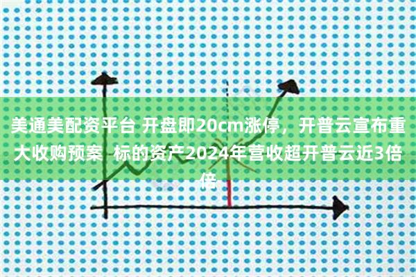 美通美配资平台 开盘即20cm涨停，开普云宣布重大收购预案  标的资产2024年营收超开普云近3倍